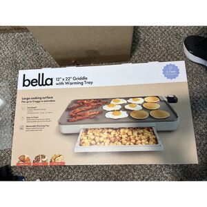 Bella 12"x22" electric griddle with warming tray NEW